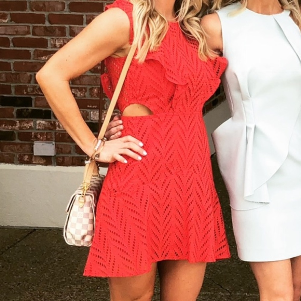 Red cut out dress